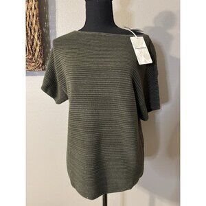 Tommy Bahama Bonita Sequin Banana Leaves Green Size Small Sweater NEW $118